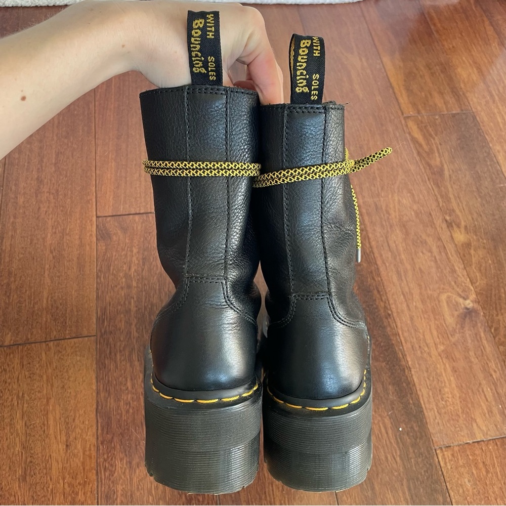 Dr. Martens Sinclair Hi Max Zip Front Boots Platform Yellow Laces Leather Sz 9 - Picture 6 of 14